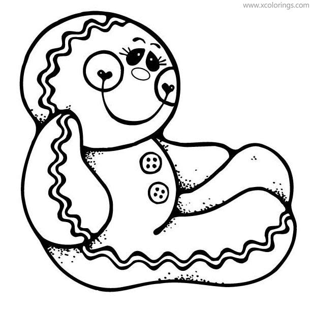Free Gingerbread Man Coloring Pages Sitting On the Ground printable