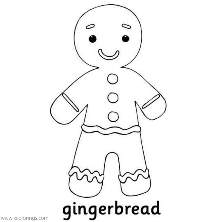 Free Gingerbread Man Coloring Pages for Toddlers printable