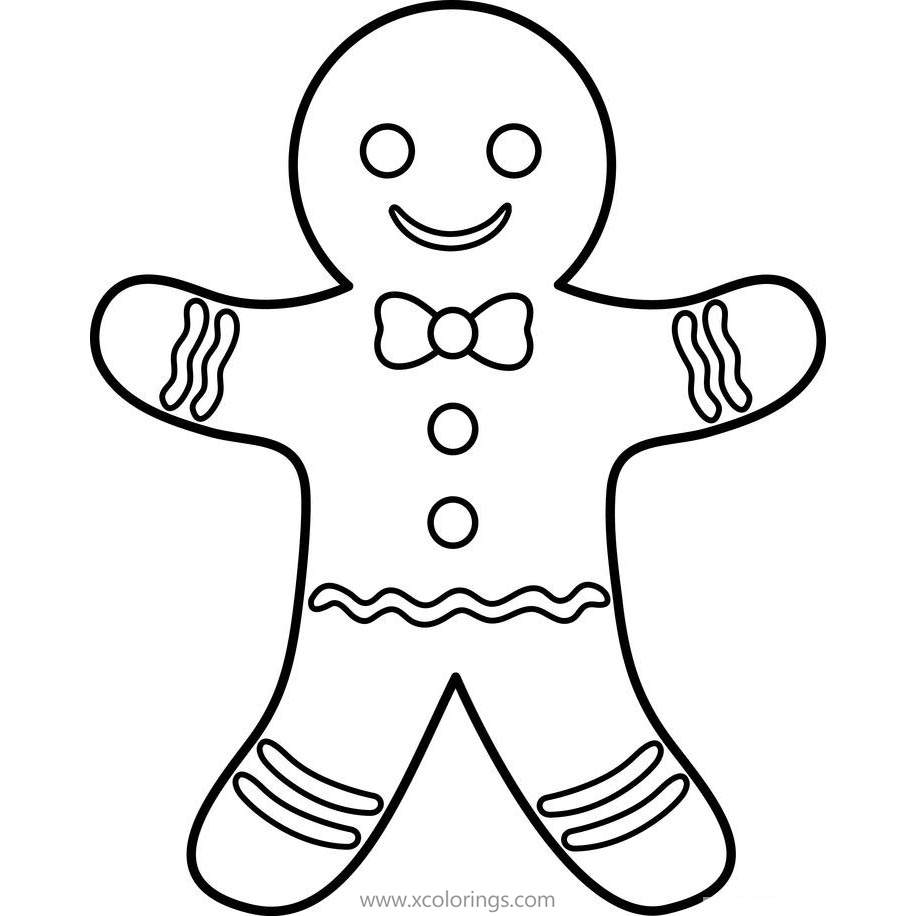 Free Gingerbread Man Decoration Template Coloring Pages printable