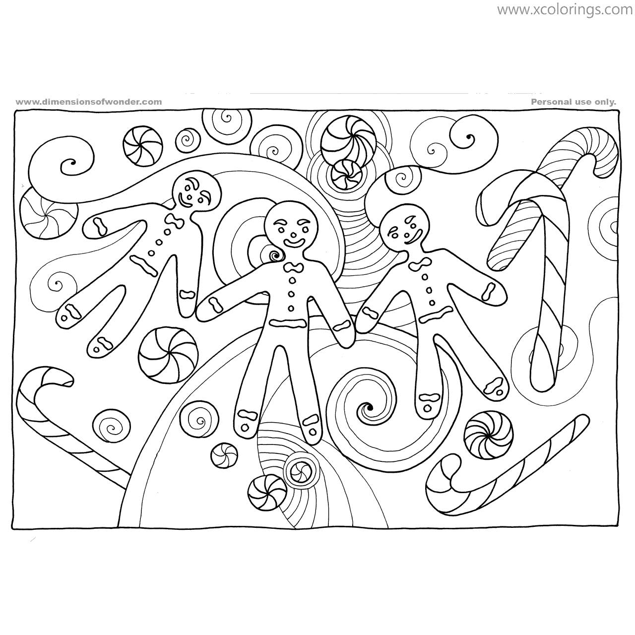Free Gingerbread Man Doodle Coloring Pages printable