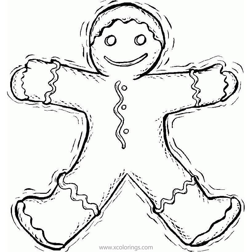 Free Gingerbread Man Sketch Coloring Pages printable