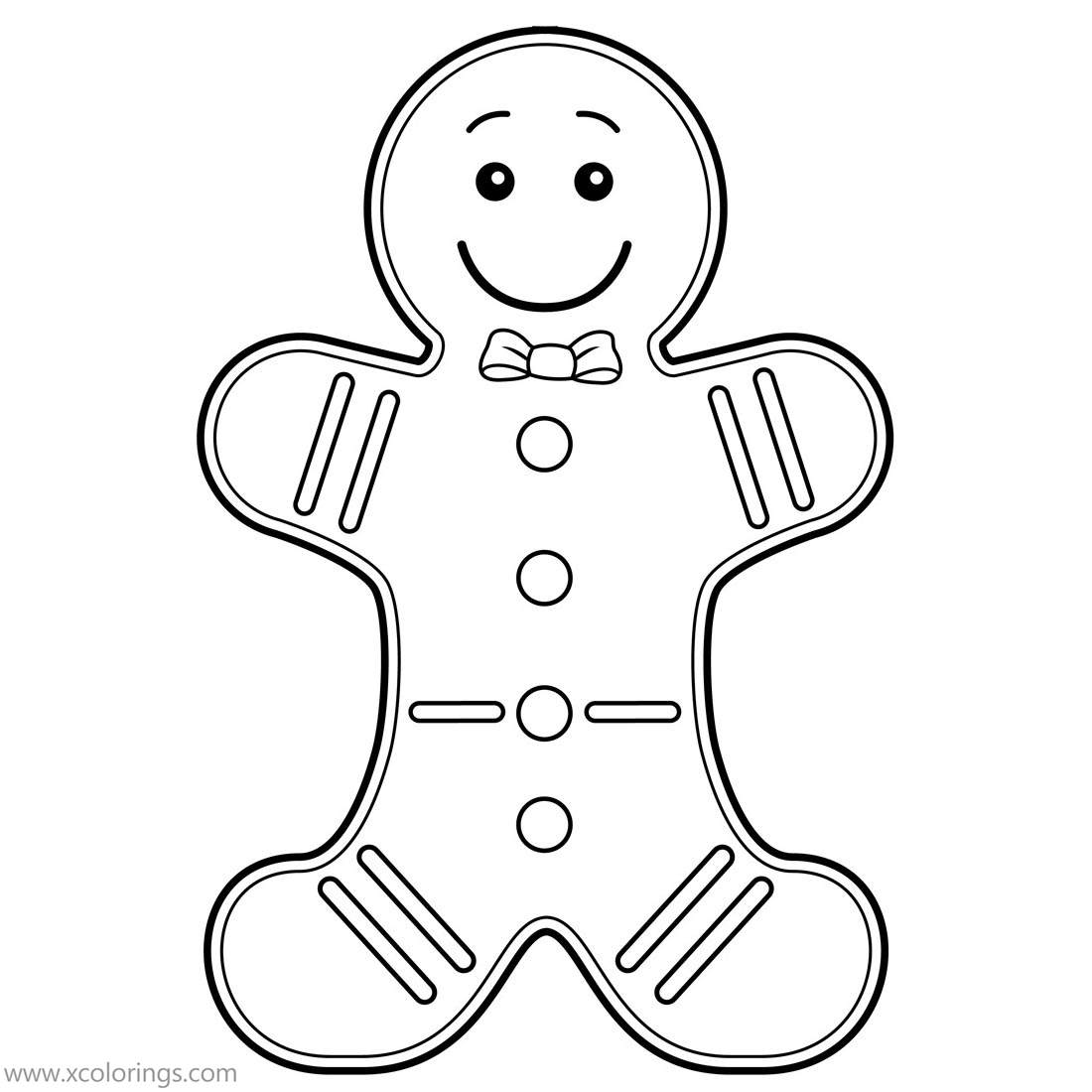 Free Gingerbread Man Template Coloring Pages printable
