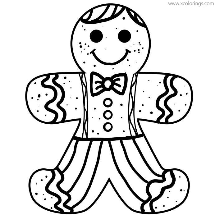 Free Gingerbread Man for Christmas Coloring Pages printable