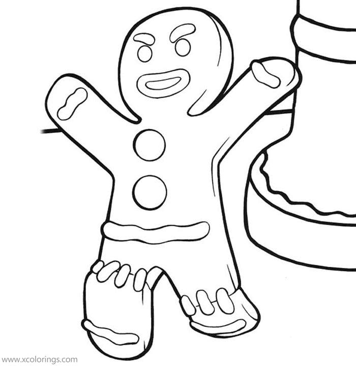 Free Gingerbread Man is Angry Coloring Pages printable