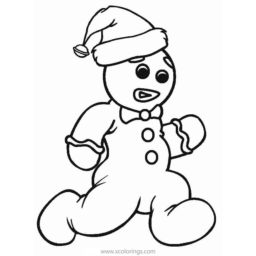 Free Gingerbread Man is Running Coloring Pages printable