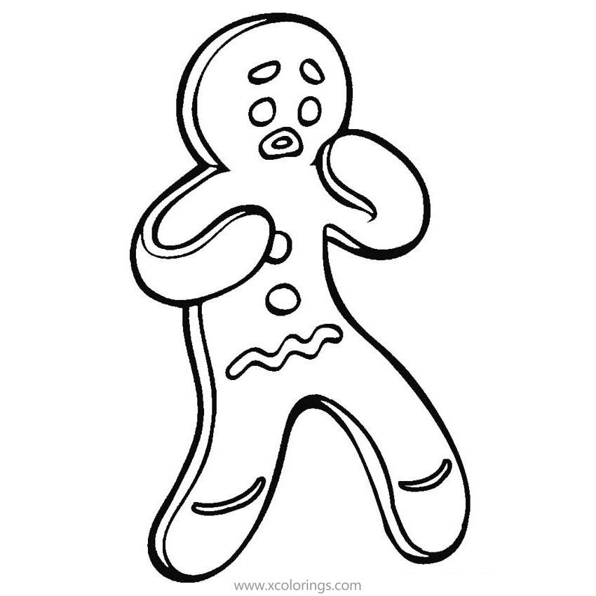 Free Gingerbread Man is Upset Coloring Pages printable