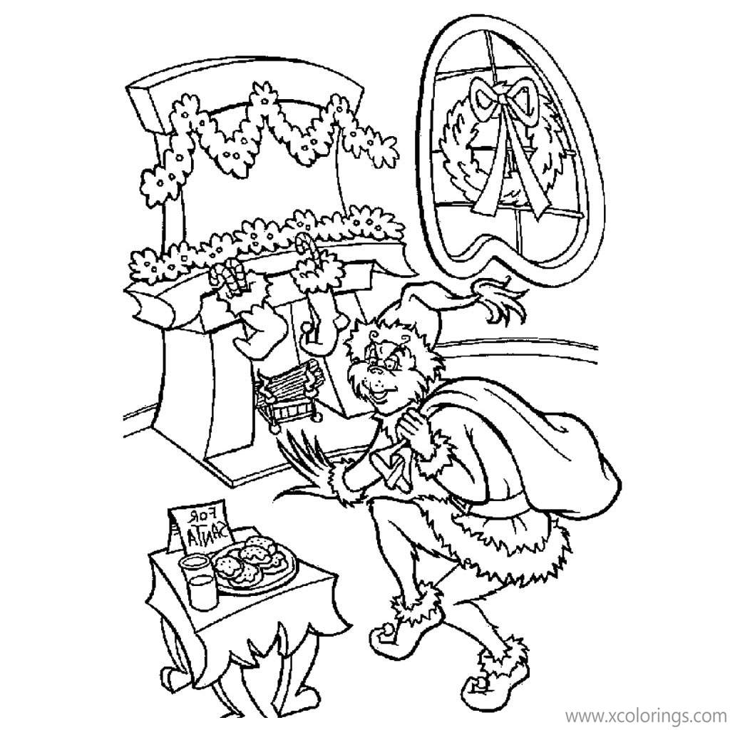 Grinch Coloring Pages Stole The Christmas XColorings