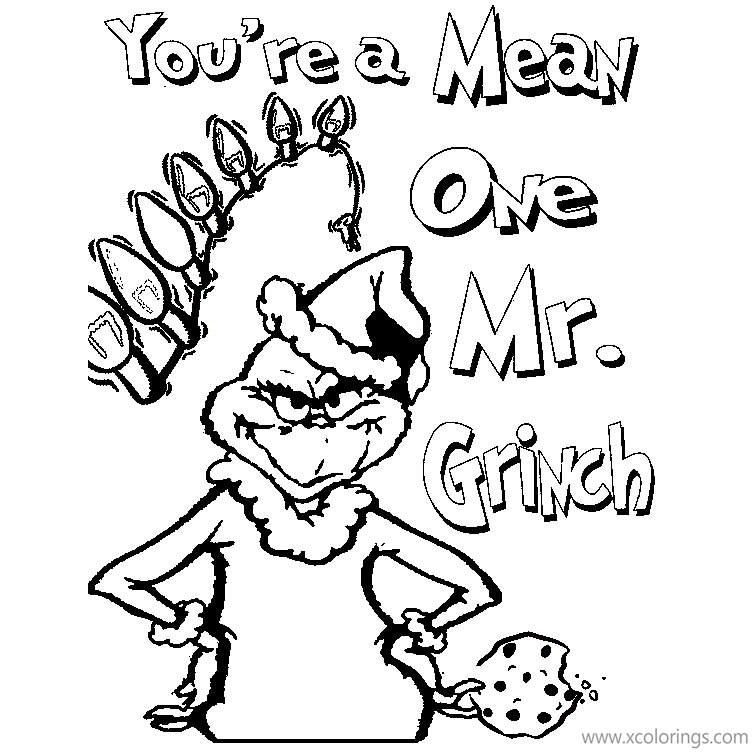 Free Grinch Coloring Pages The Mean One printable