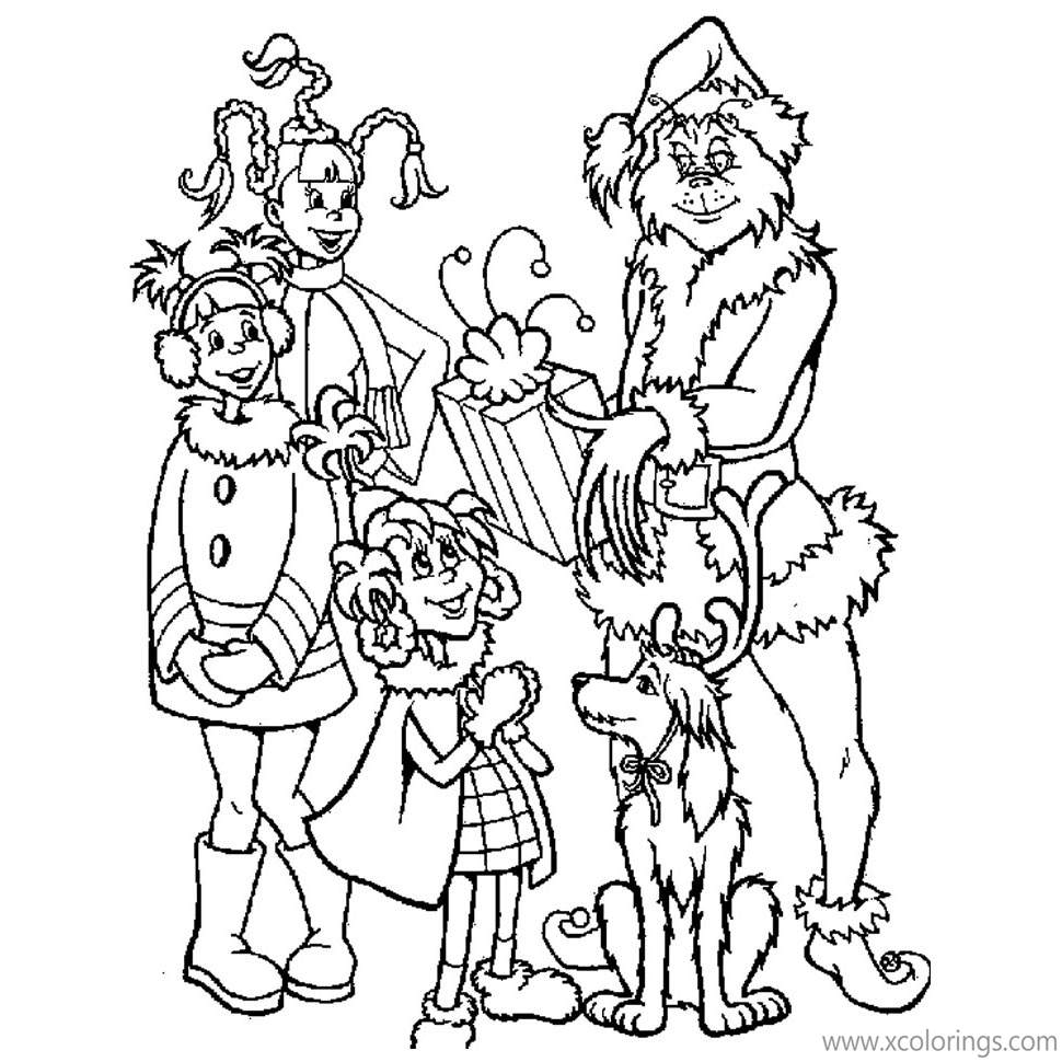 Free Grinch Coloring Pages with Girls from Whoville printable