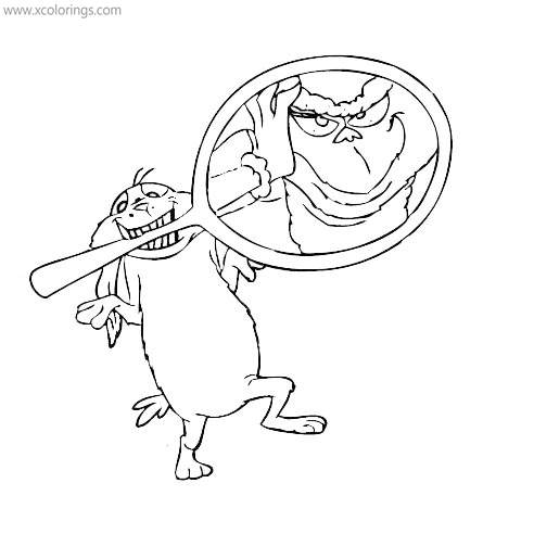 Free Grinch In the Mirror Coloring Pages printable