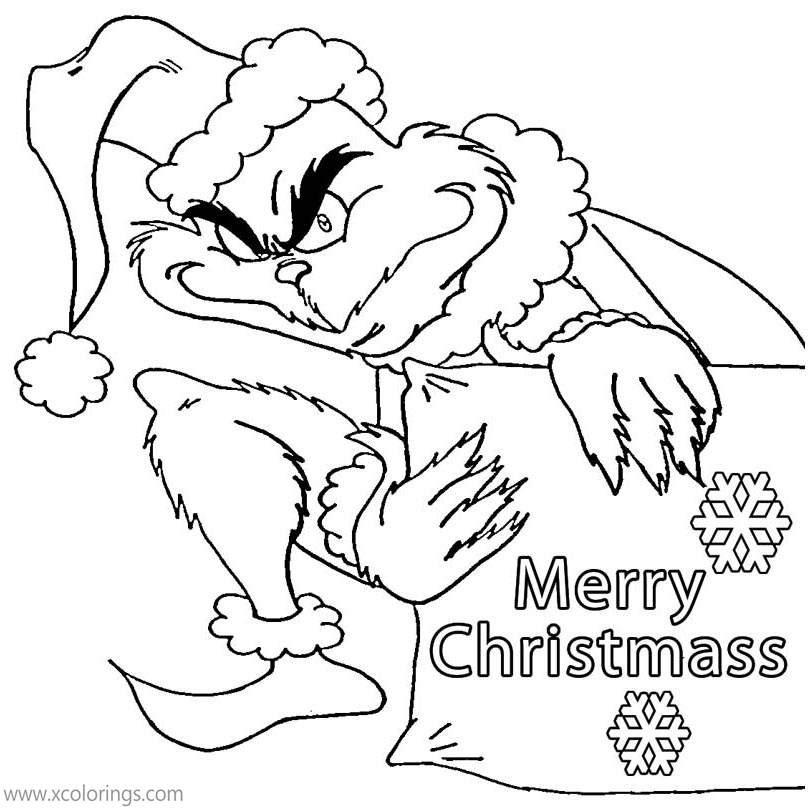 Free Grinch Merry Christmas Coloring Pages printable