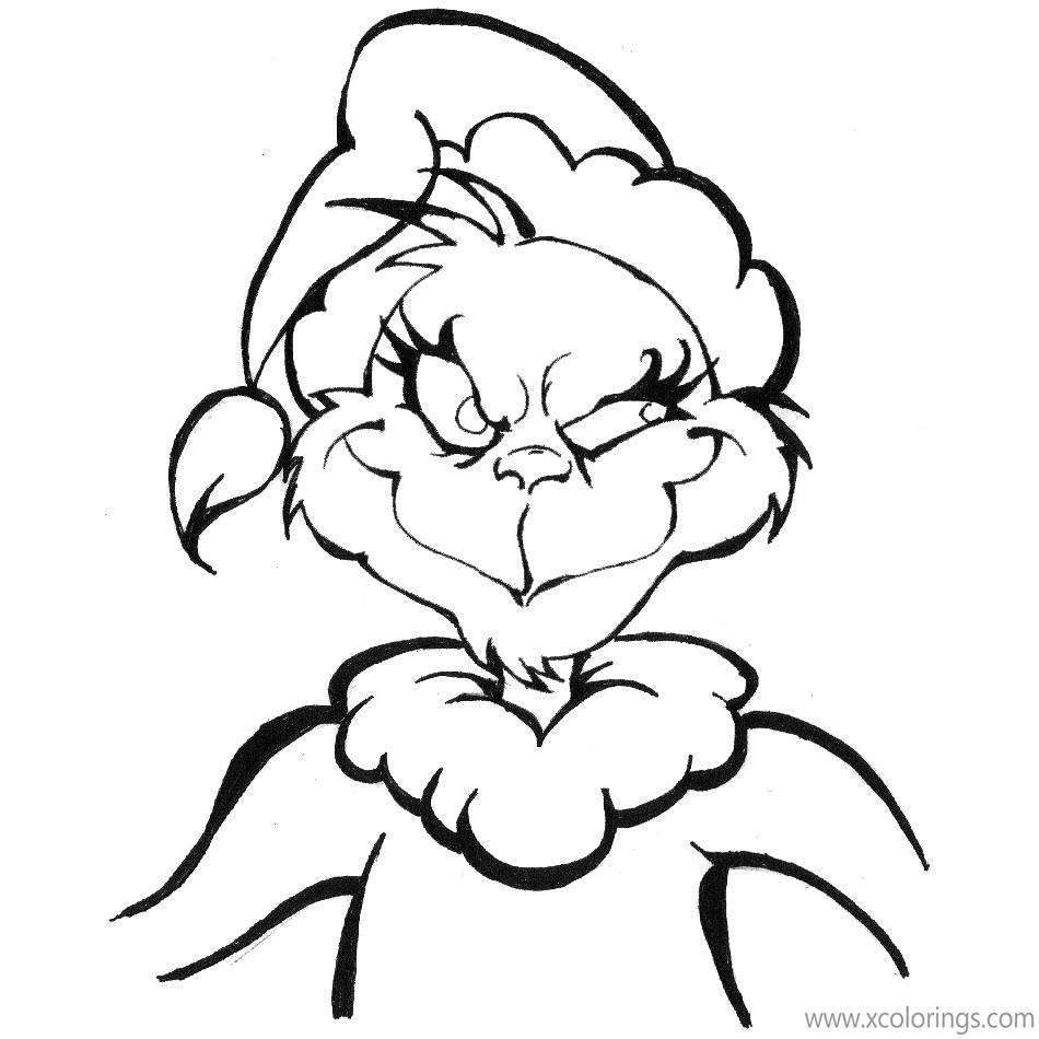 Free Grinch with Hat Coloring Pages printable