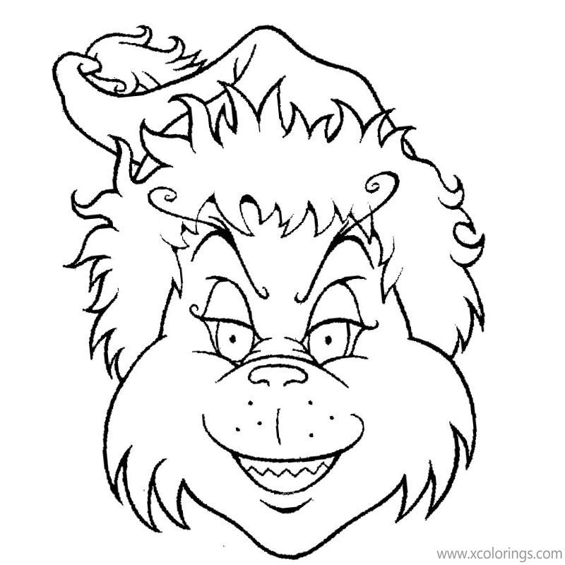 Free Grinch's Face Coloring Pages printable