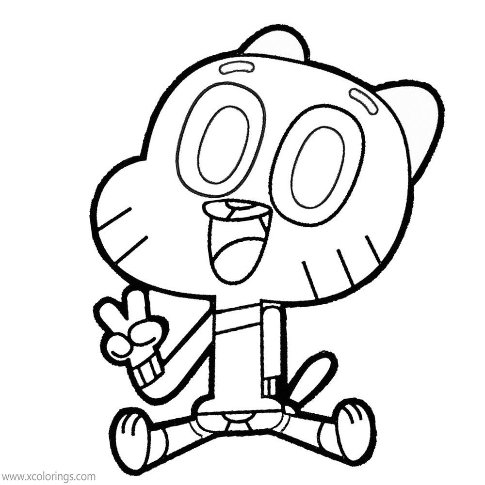 Free Gumball Watterson from The Amazing World of Gumball Coloring Pages printable