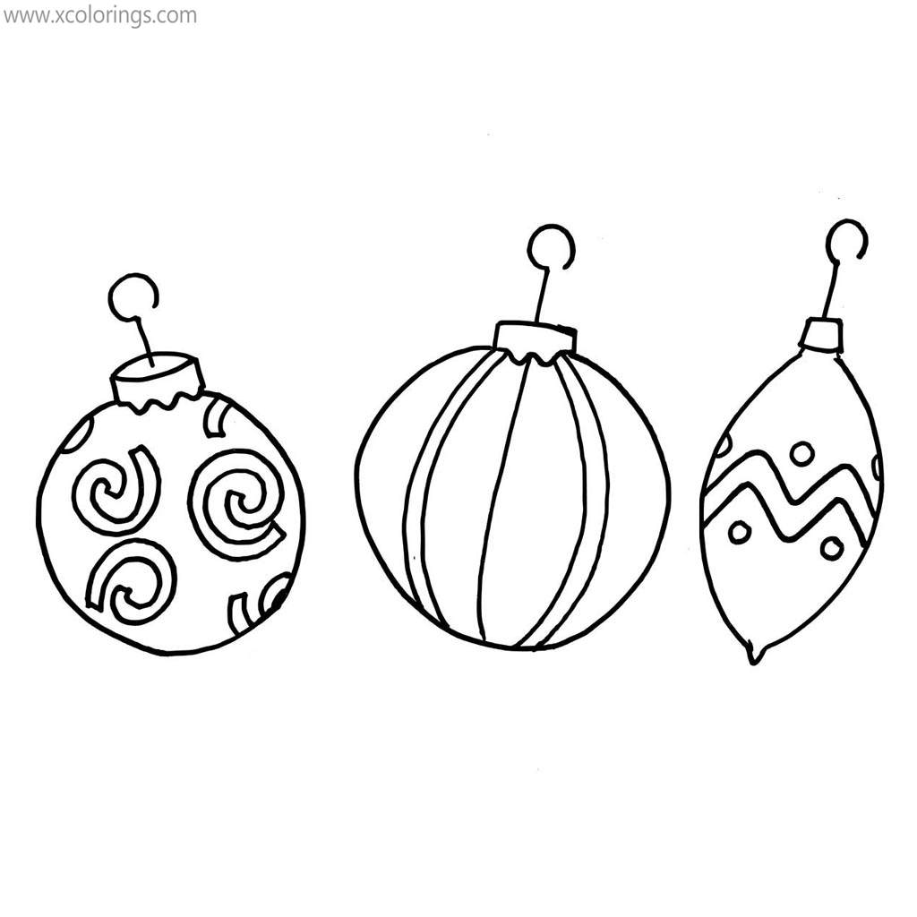 Free Hand Drawing Christmas Ornaments Coloring Pages printable