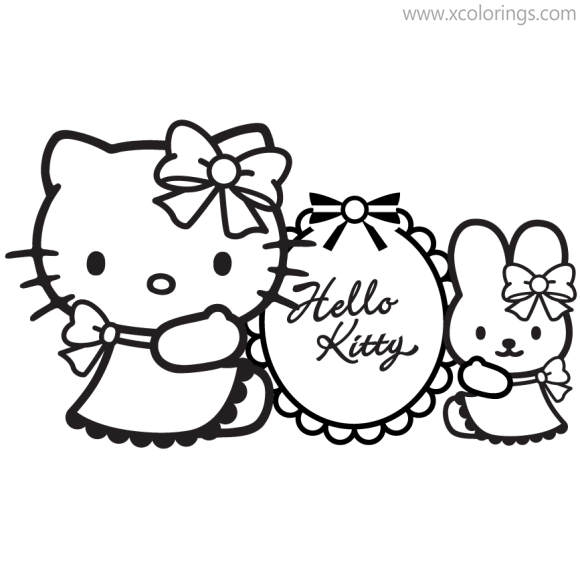 Free Hello Kitty Christmas Wreath Coloring Pages Amiga Melody printable