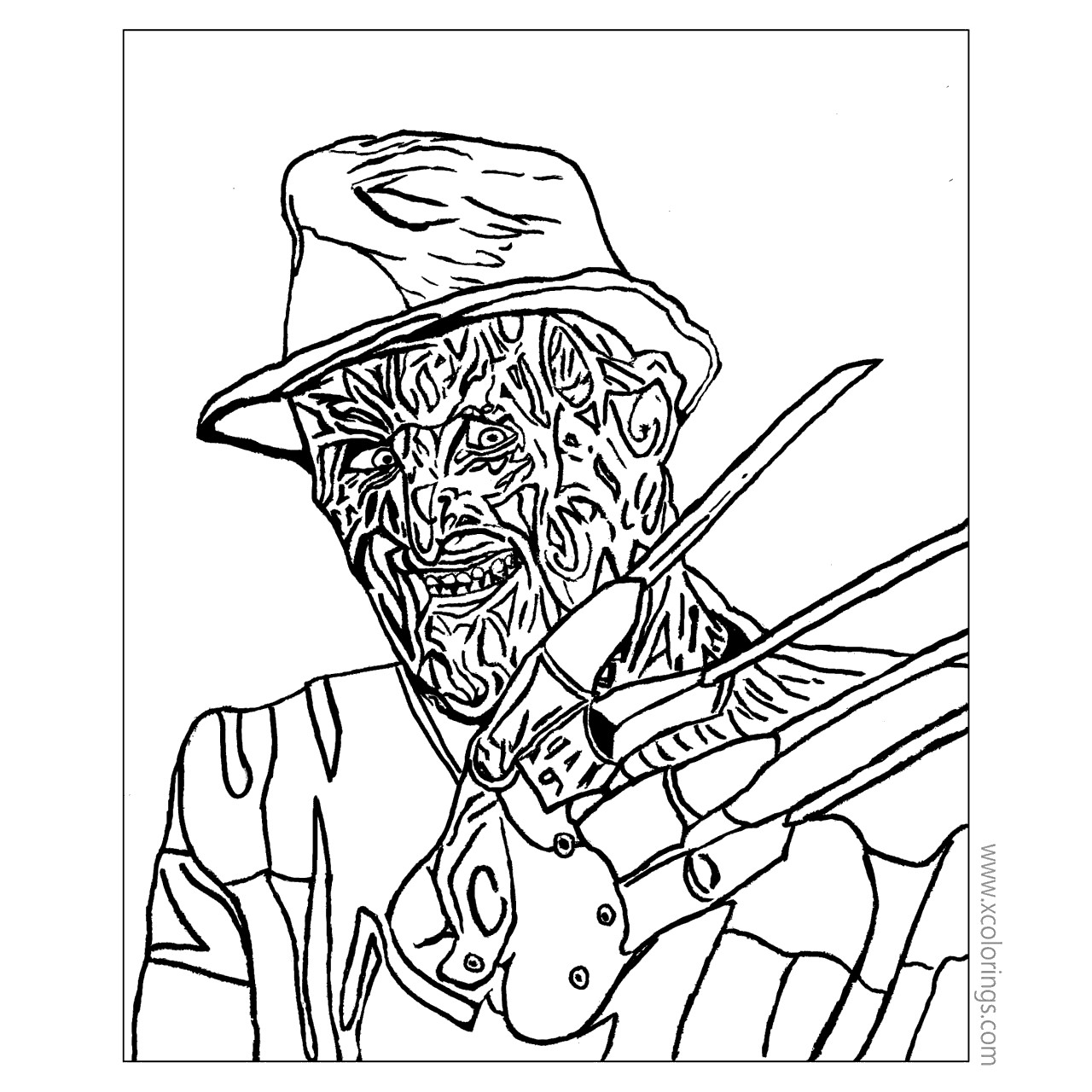 Free Horrible Freddy Krueger Coloring Pages printable