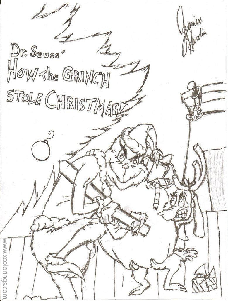 Free How the Grinch Stole Christmas Coloring Pages Fanart printable