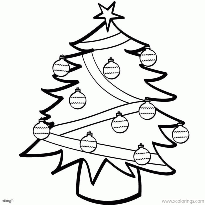 Free How to Draw Christmas Tree Coloring Pages printable