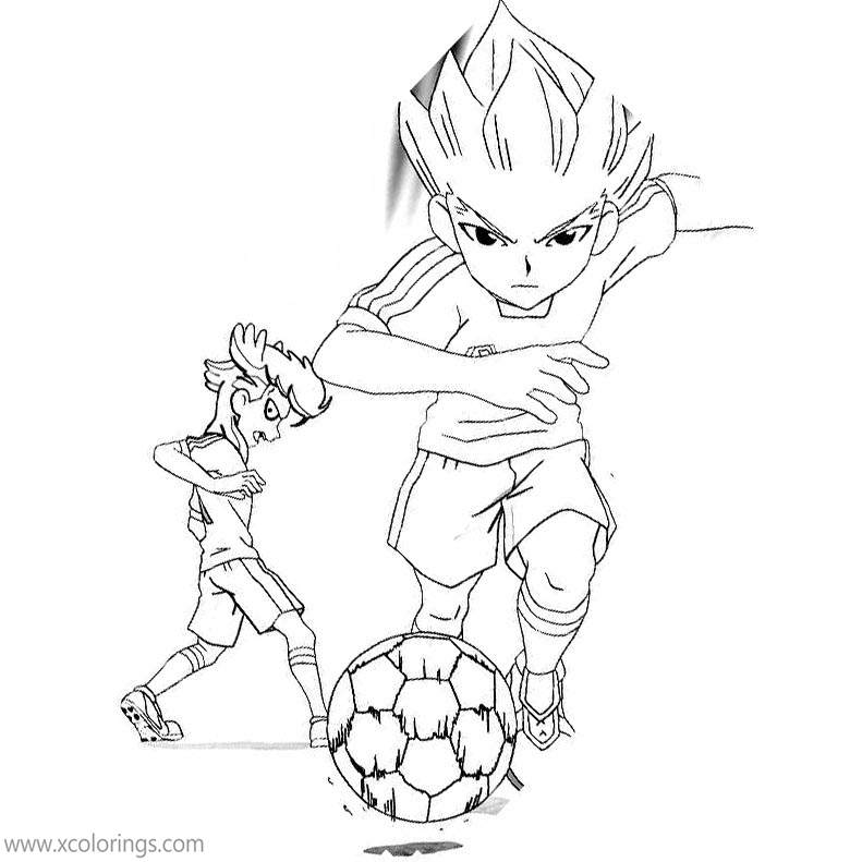 Free Inazuma Eleven Coloring Pages Football Match printable