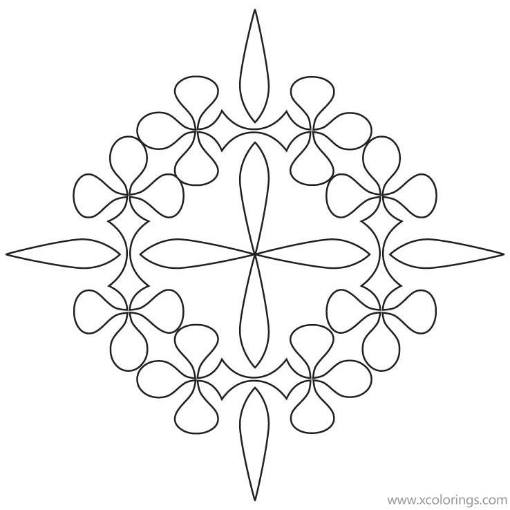 Free Indian Flower Rangoli Coloring Pages printable