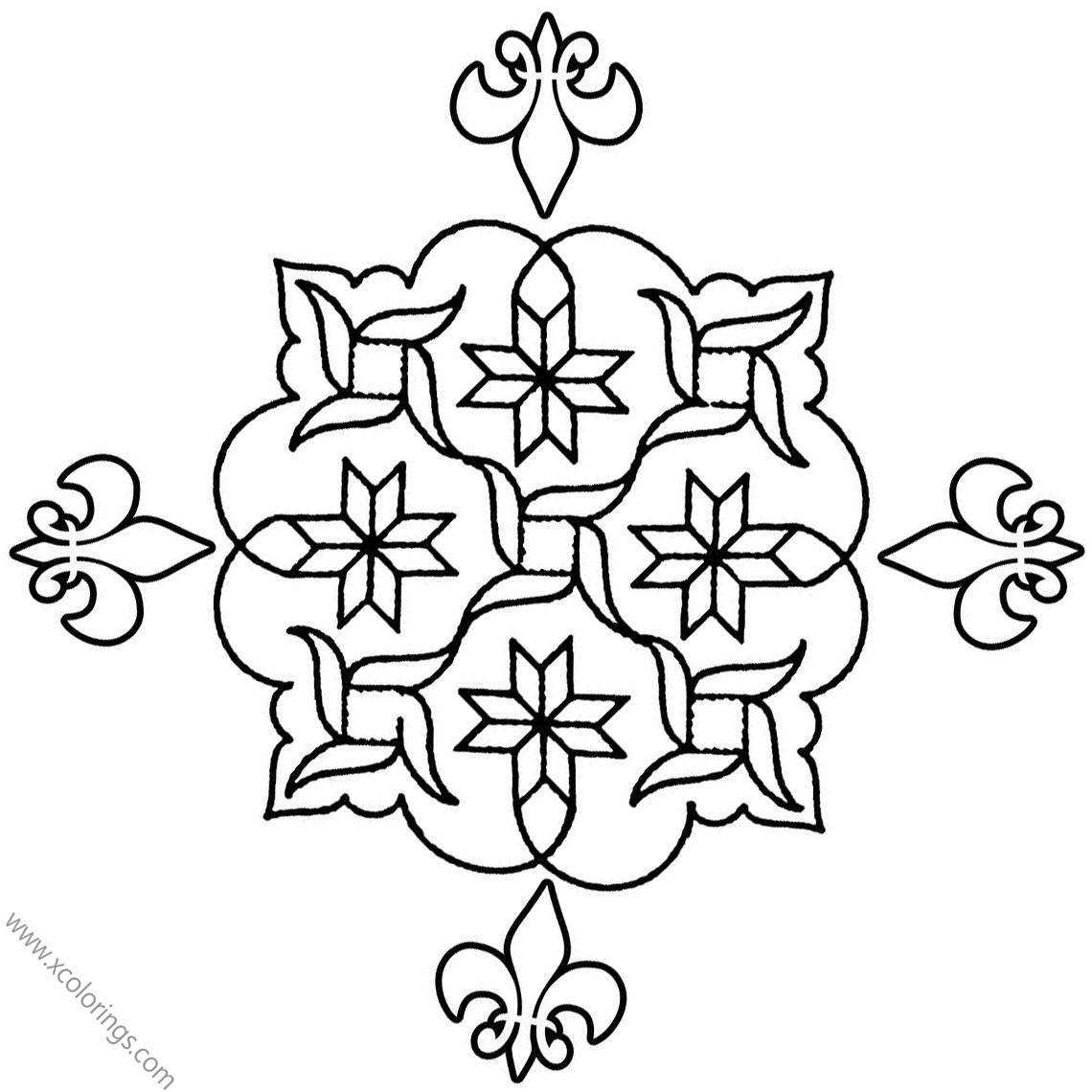 Free Indian Rangoli Coloring Pages printable