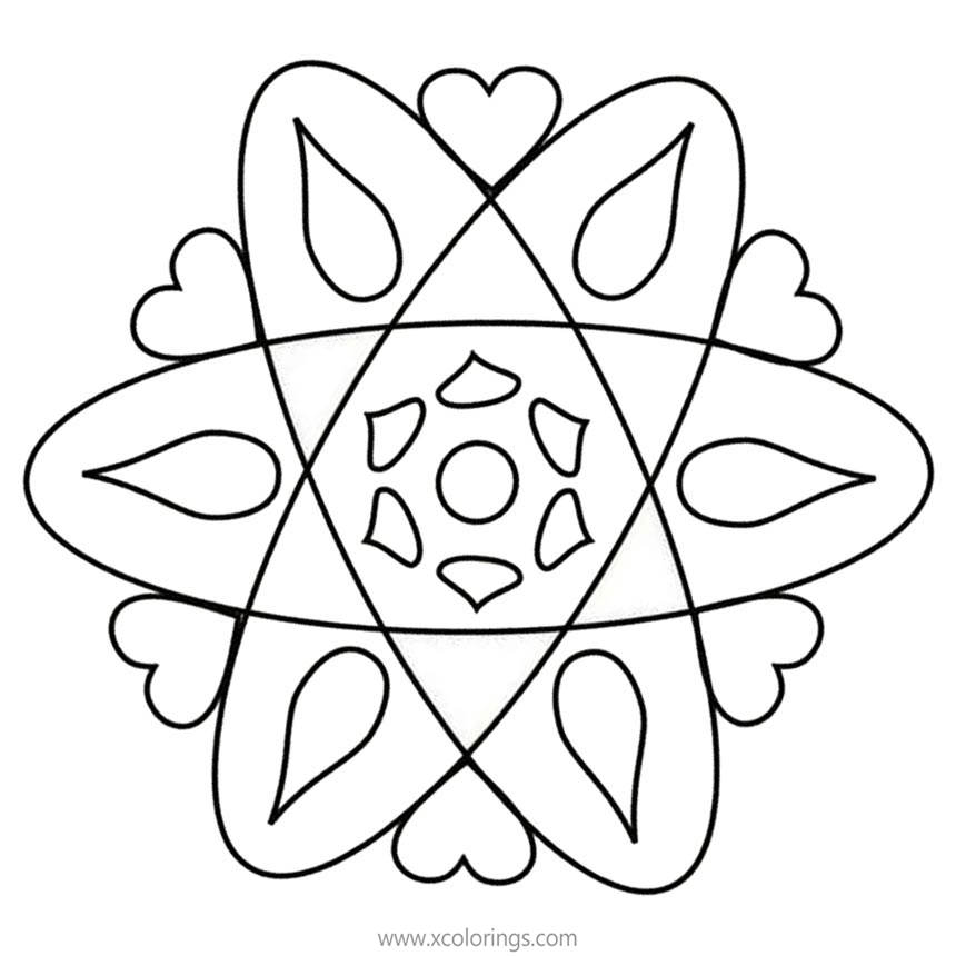 Free Indian Rangoli Design Coloring Pages printable