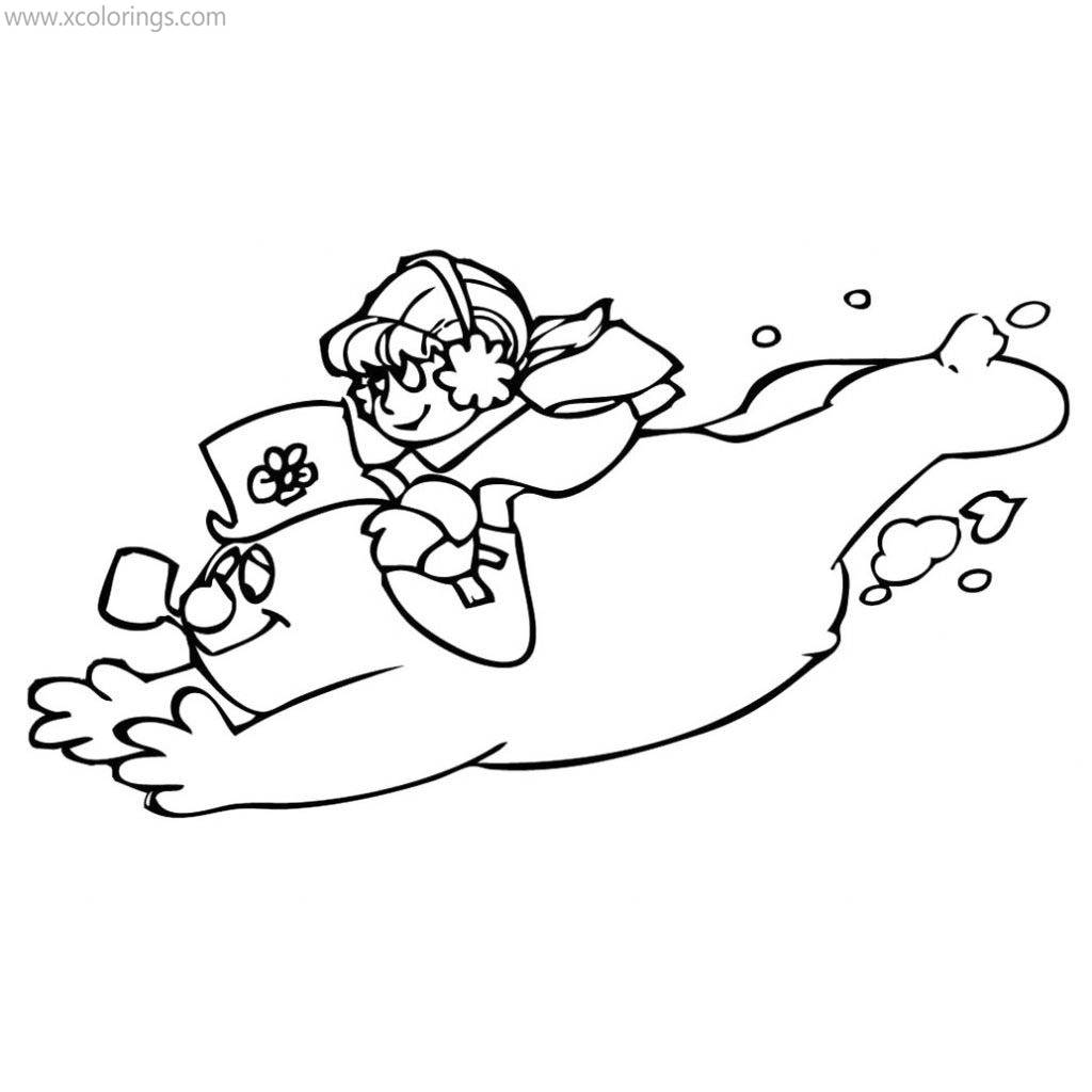 Free Karen Sitting On Frosty the Snowman's Back Coloring Pages printable