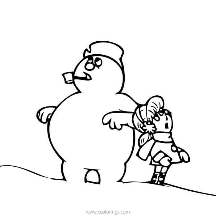 Free Karen and Frosty the Snowman Coloring Pages printable