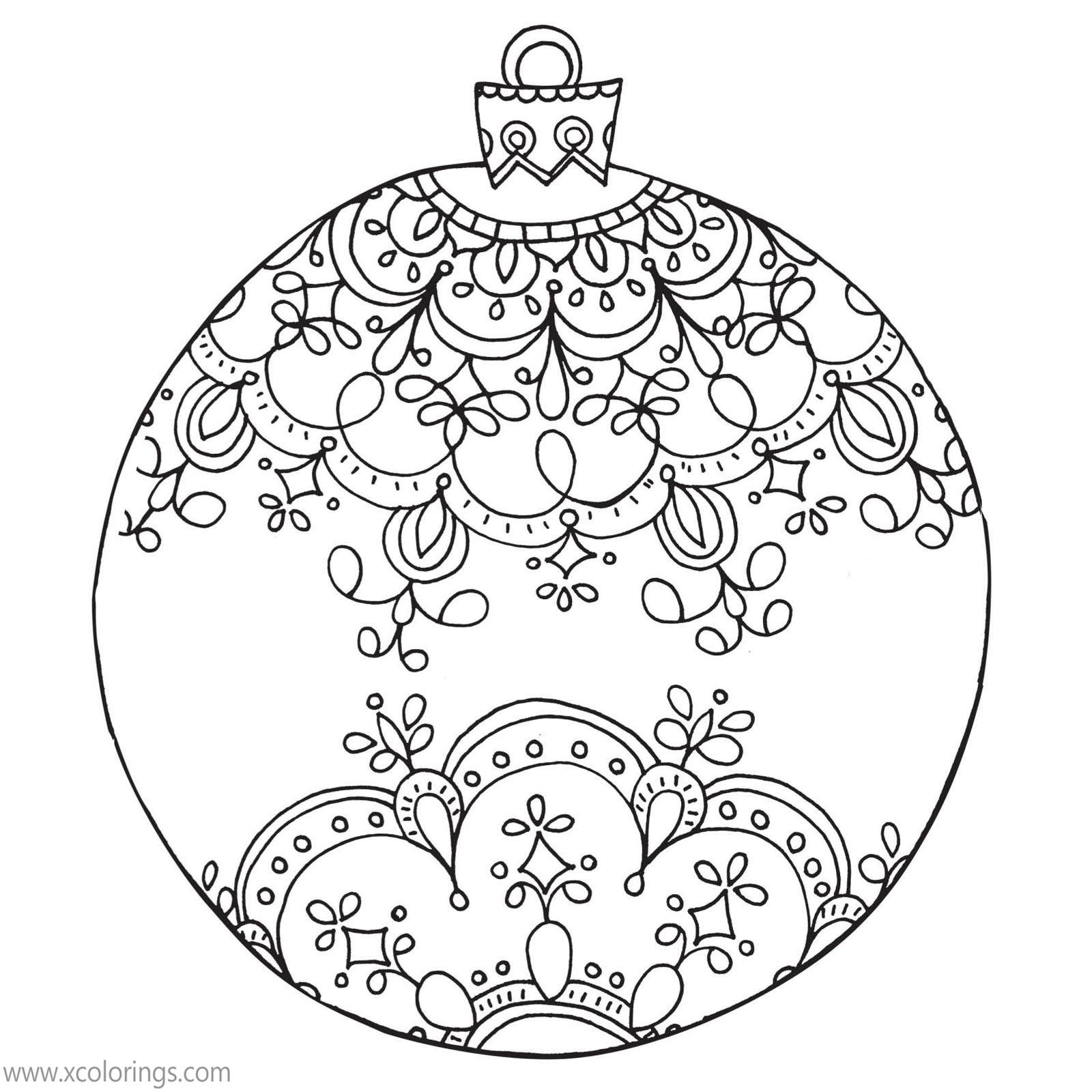 Free Mandala Christmas Ornament Coloring Pages printable