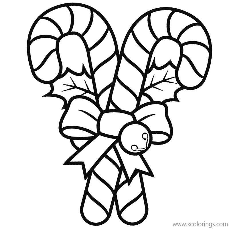 Free Merry Christmas Candy Cane Coloring Pages printable