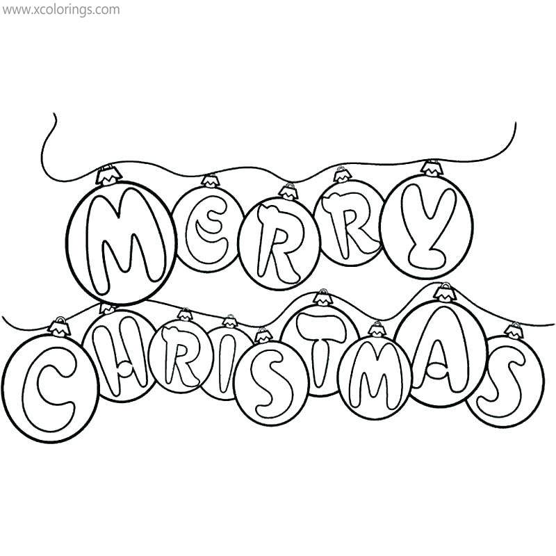 Free Merry Christmas Ornaments Coloring Pages printable