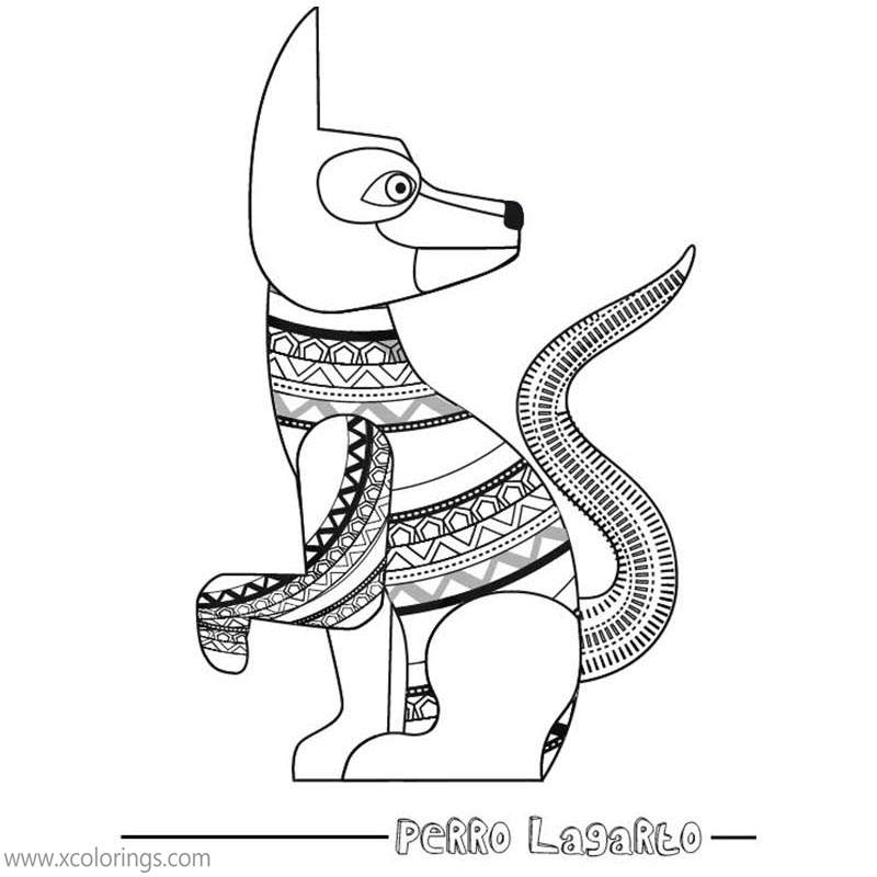 Free Mexican Alebrije Wolf Coloring Pages printable