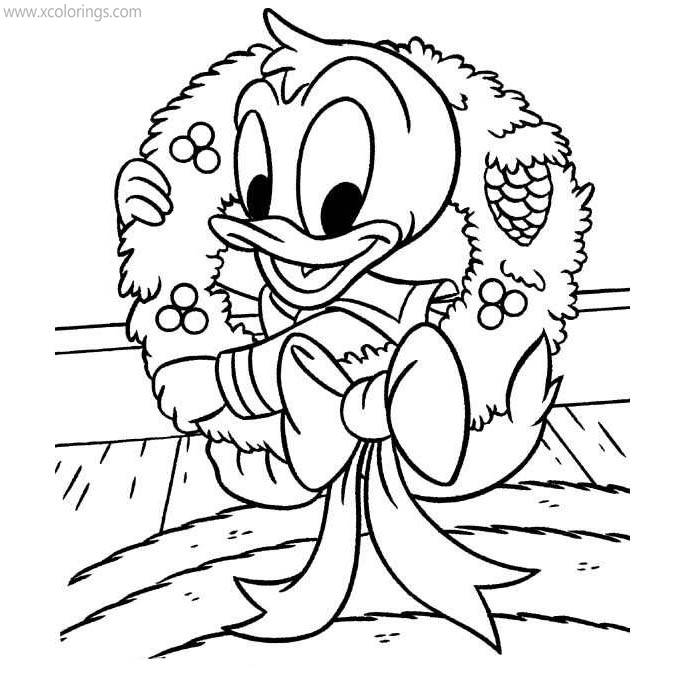 Free Mickey Mouse Christmas Coloring Pages Baby Donald Duck printable