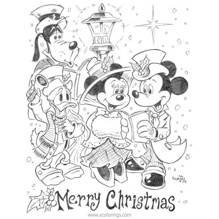 Free Mickey Mouse Christmas Coloring Pages Merry Christmas printable