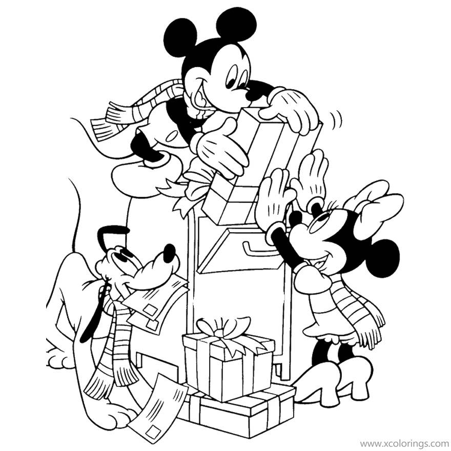 Free Mickey Mouse Christmas Coloring Pages Post Christmas Gifts printable