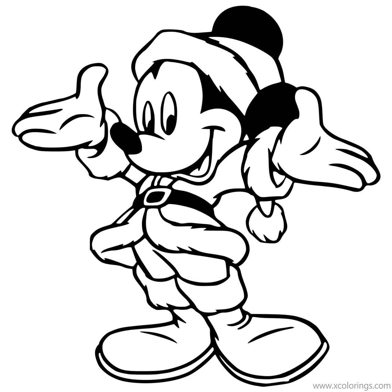 Free Mickey Mouse Christmas Costume Coloring Pages printable