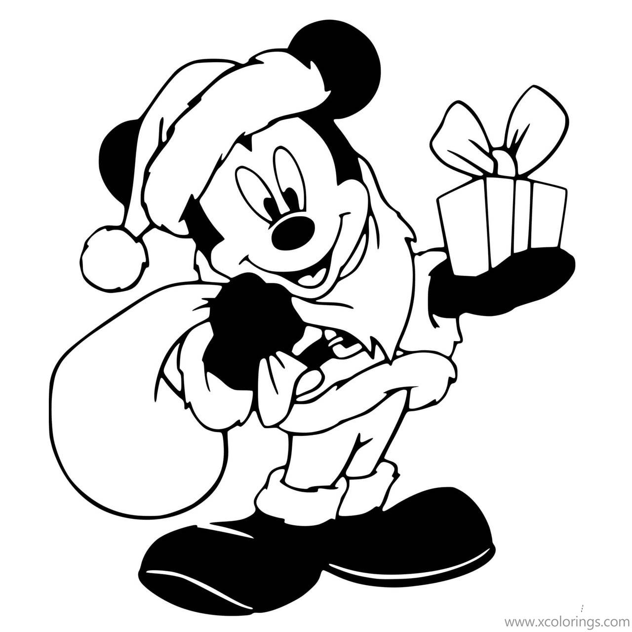 Free Mickey Mouse Christmas Santa Claus Coloring Pages printable