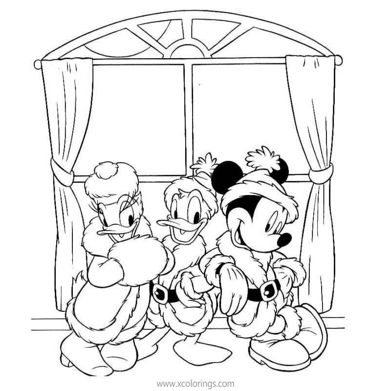 Free Mickey Mouse and Daisy Christmas Coloring Pages printable