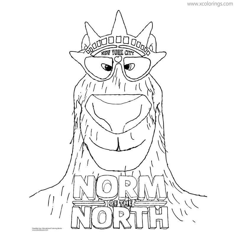 Free Norm of the North Coloring Pages Bear with Glasses printable
