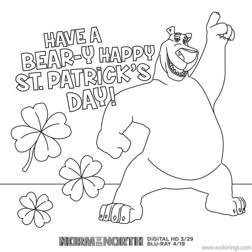 Free Norm of the North Coloring Pages Happy St. Patrick's Day printable
