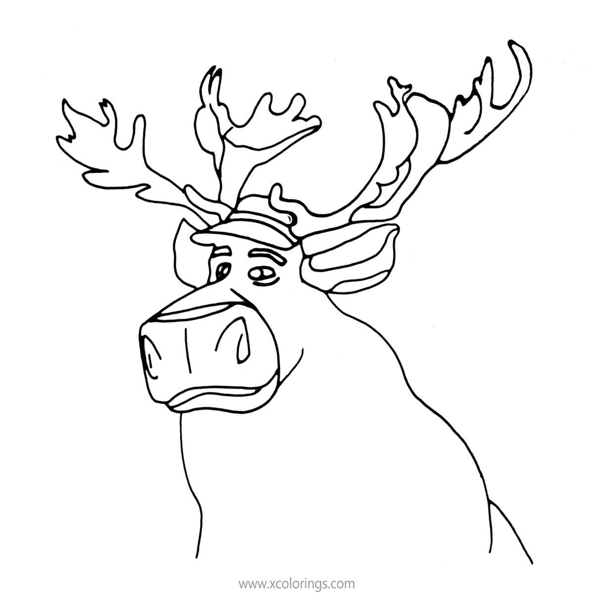Free Norm of the North Coloring Pages Reindeer printable