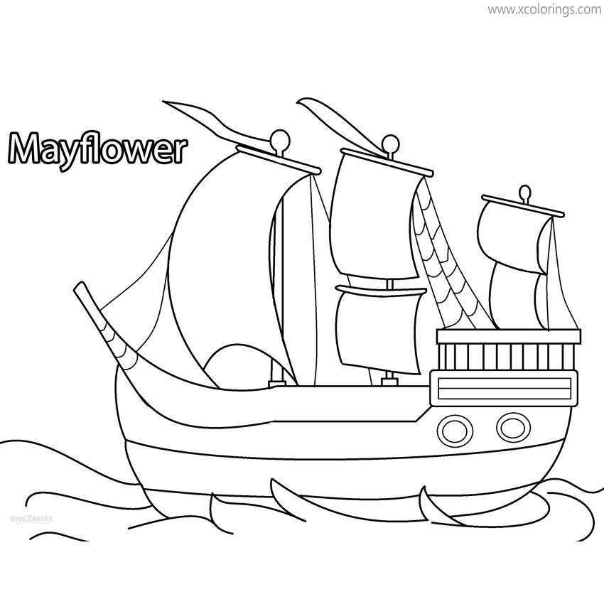 Free Pilgrim Coloring Pages Mayflower printable