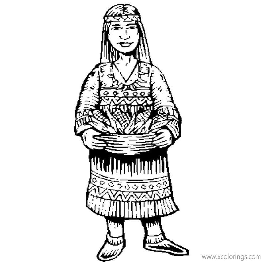 Free Pilgrim Coloring Pages Native American printable