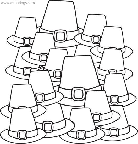 Free Pilgrim Hats Coloring Pages printable