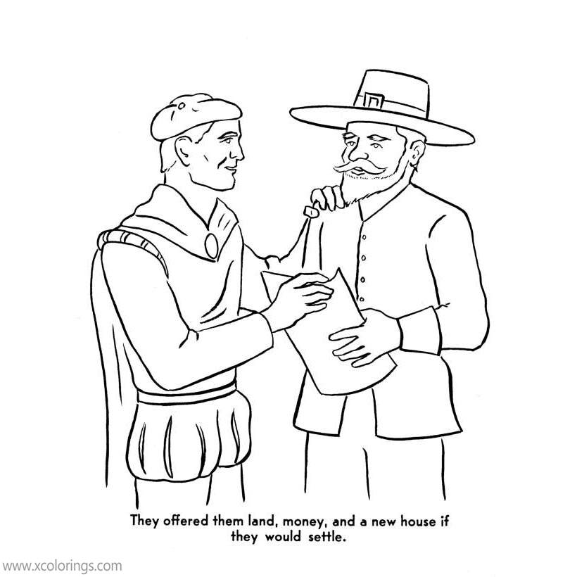 Free Pilgrim History Coloring Pages New Settlers printable