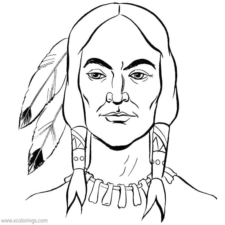 Free Pilgrim Indian Coloring Pages printable