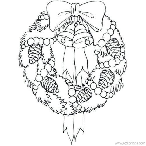 Free Pine Cones Christmas Wreath Coloring Pages printable