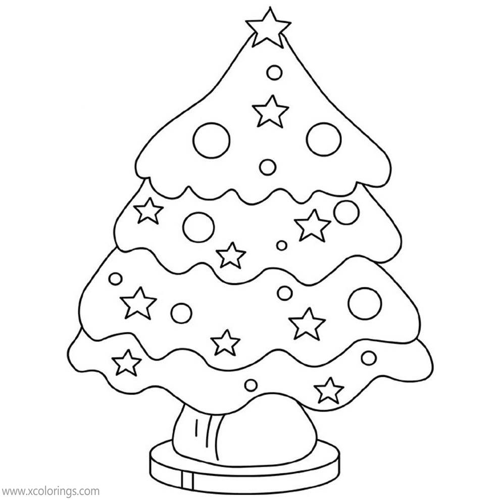 Free Preschool Christmas Tree Coloring Pages printable