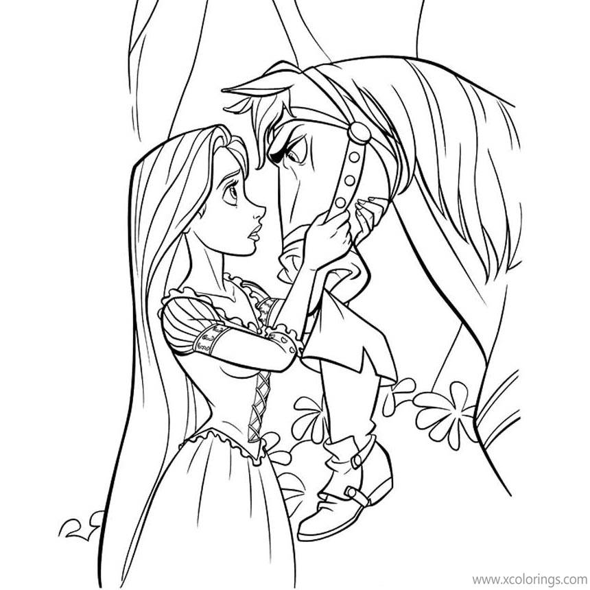 Free Princes Rapunzel and Maximus Coloring Pages printable